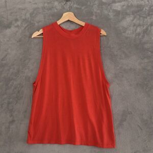 Lululemon Sculpt Tank Womens 4 Orange Crewneck Athletic Top